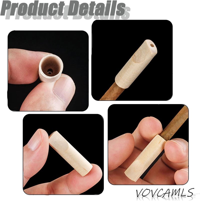VOVCAMLS 30 Set Cigarillo Mouthpiece Holder Wood Tips for Cigarillos Wood Cigar Holder for Men and Women - Image 3